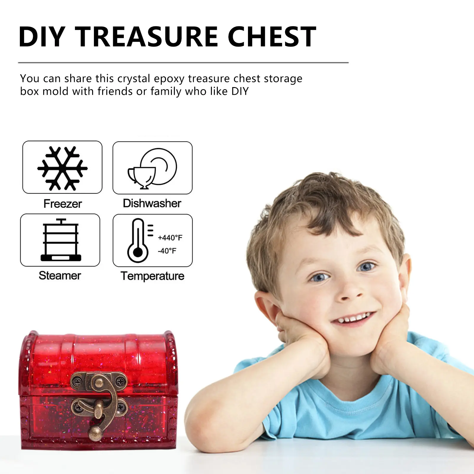 DIY Silicone Molds For Handicrafts Treasure Chest Style Epoxy Resin Mold New Arrivals 2022 For Coin Storage