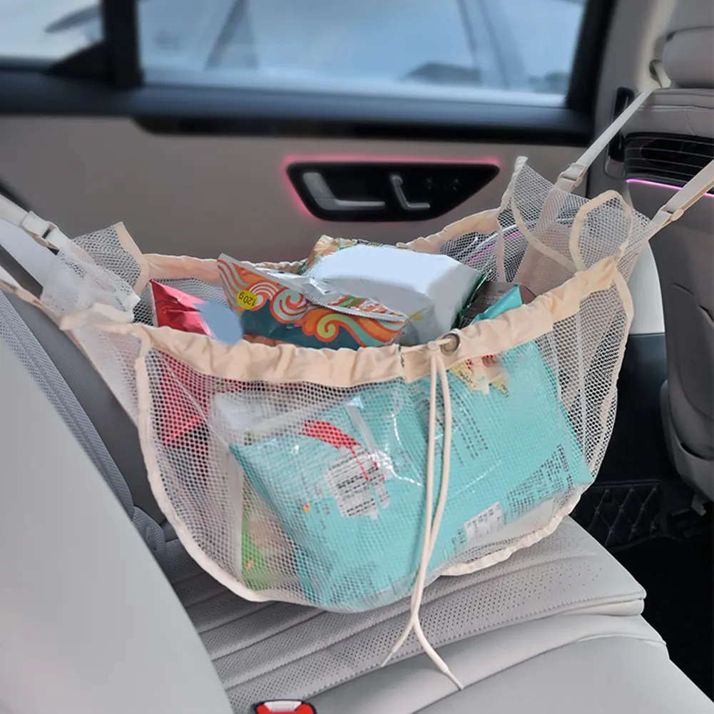 Car Rear Seat Storage Bag Universal Car Rear Seat Middle Back Hanging Bag Automotive Back Seat Organizer for Travel Camping