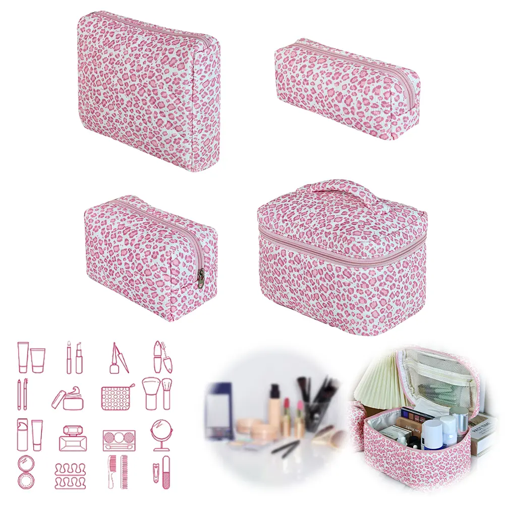 Padding Cosmetic Bag Ins Polka Dot Printed Portable Quilted Skincare Pouch Cute Storage Bag Commute Work Date Handbag