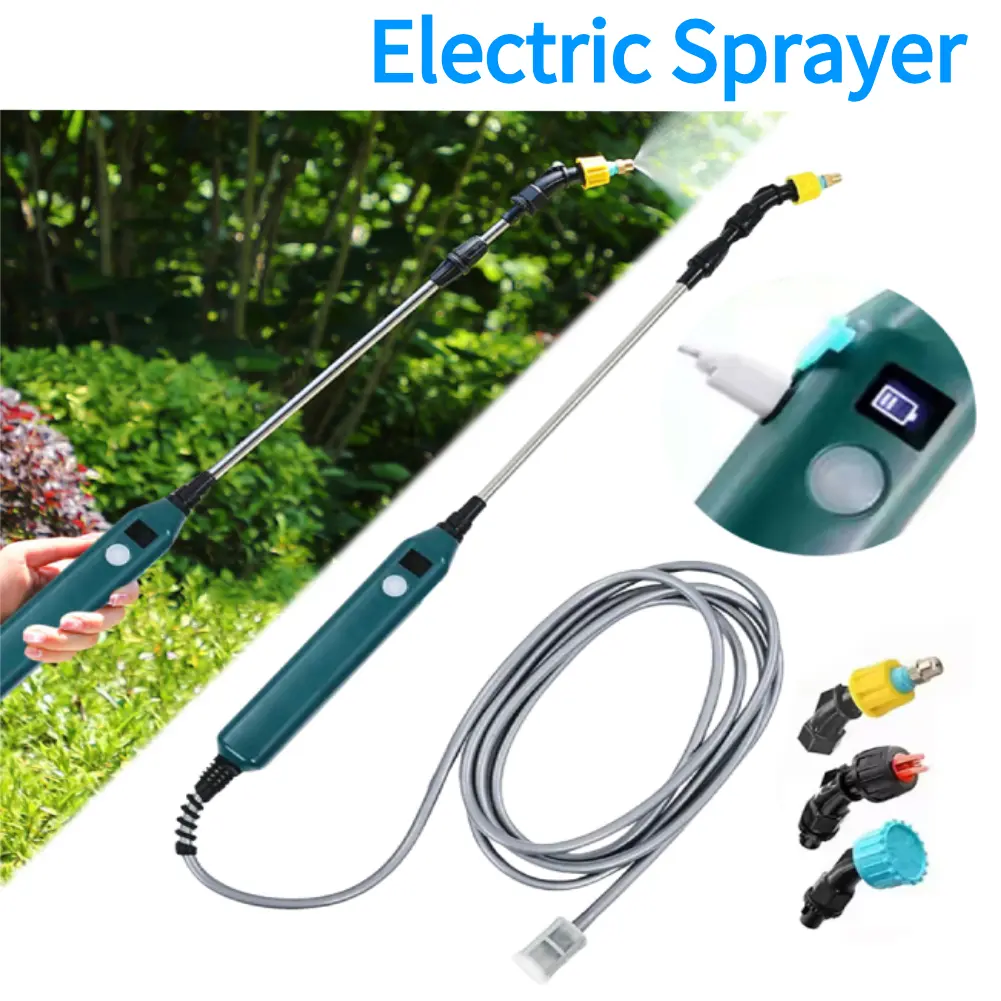 2400mAh Battery Powered Sprayer Wand Rechargeable Garden Sprayer Wand with Battery Indicator Irrigation Tool for Lawn and Garden