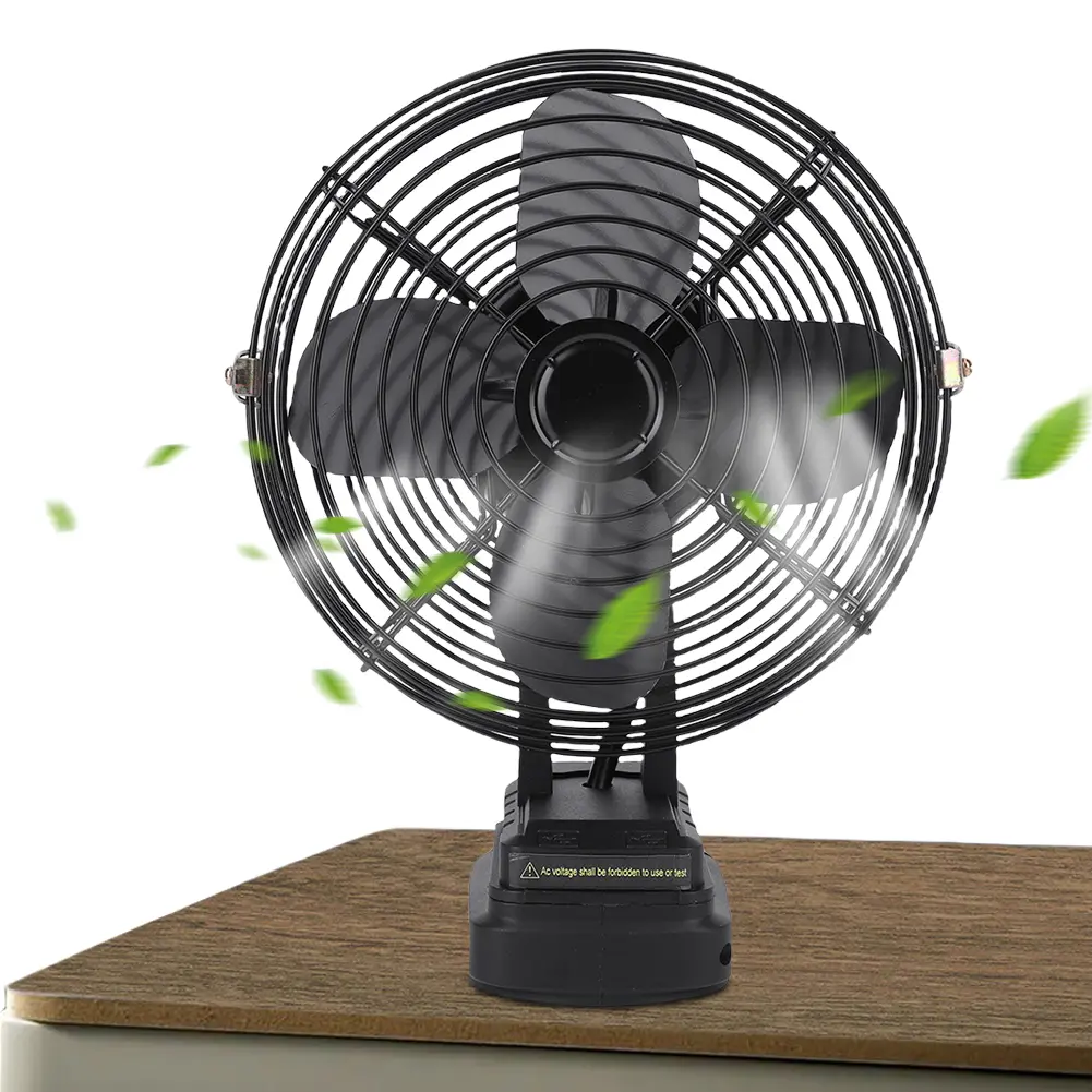 High Power Electric Fan Rechargeable Portable Camping Fan 2 Speed Settings Lithium Battery Desk Fan for Camping Hiking