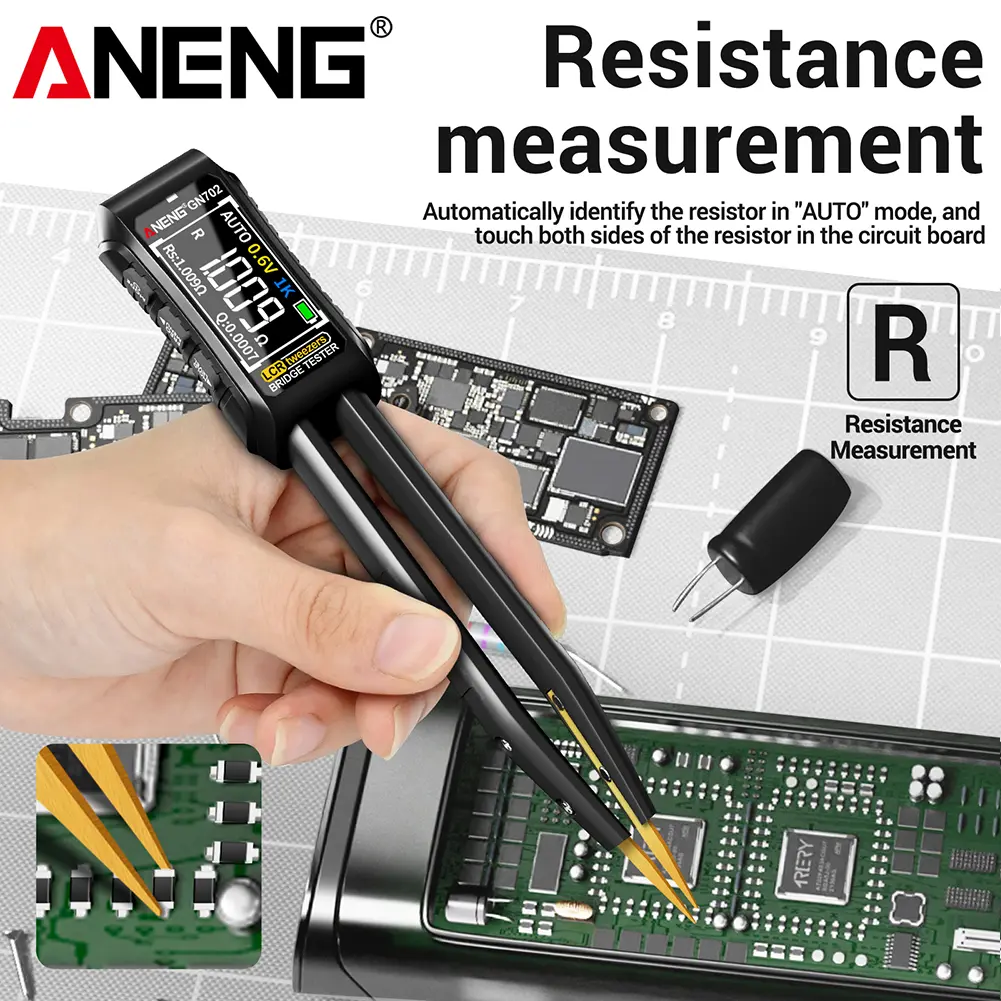 Digital Tweezers Resistance Capacitance Inductance Diode Tester LCR SMD ESR Mini Tester LCR Meter Tweezer Diode Test Tool