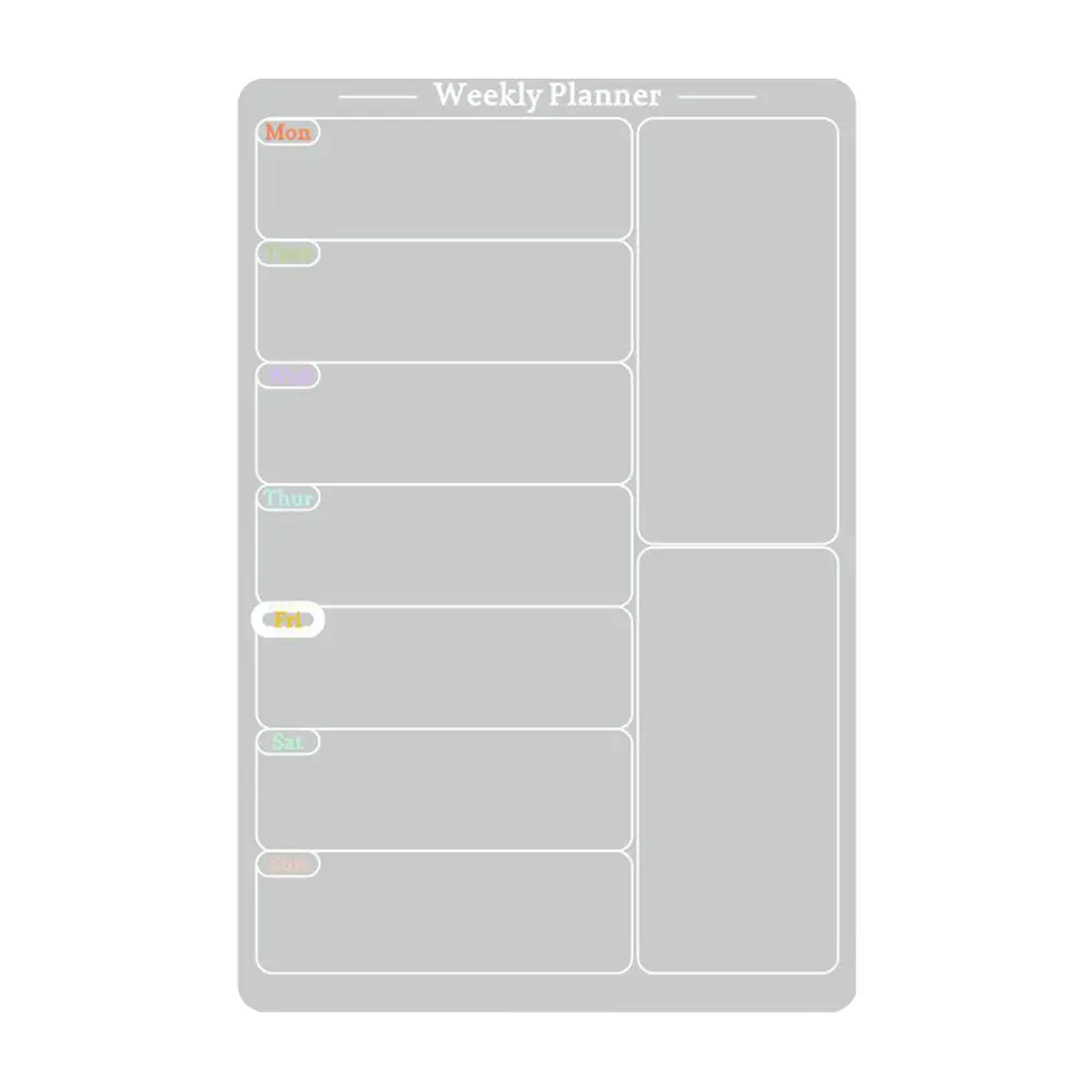 Acrylic Magnetic Calendar 7.8x11.7 In Magnetic Menu Board Reusable Acrylic Dry Erase Board with 6 Color Pens for Refrigerator