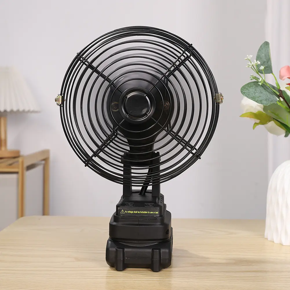 High Power Electric Fan Rechargeable Portable Camping Fan 2 Speed Settings Lithium Battery Desk Fan for Camping Hiking