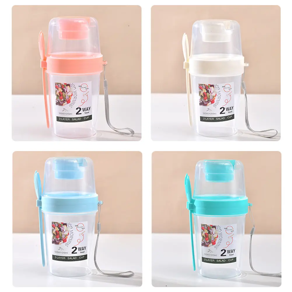 4 Pack Overnight Oats Container with Lid and Spoon Portable Cereal Cup Milk Container for Milk Cereal Fruit