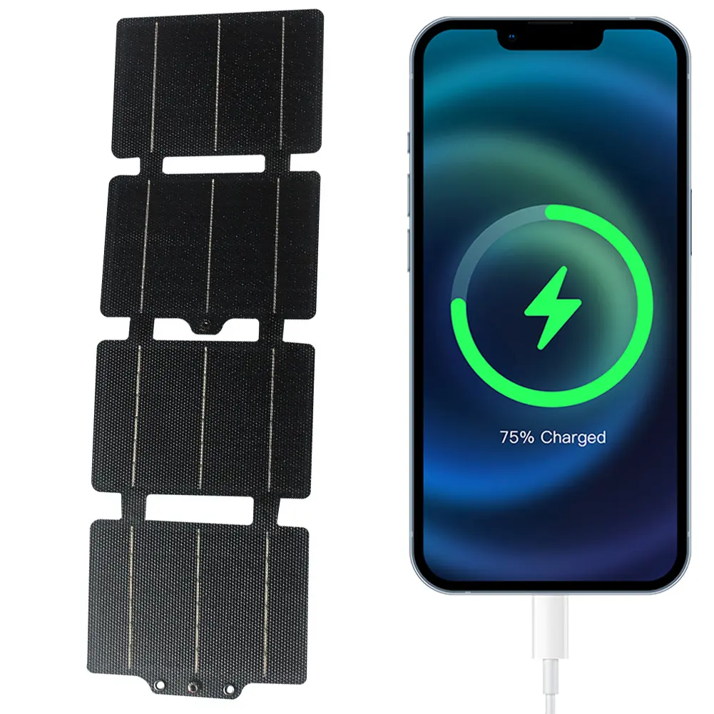 20W Flexible ETFE Solar Panel Charger USB/Type-C Foldable Solar Panels IPX6 Waterproof Portable Solar Panel Charger for Phone