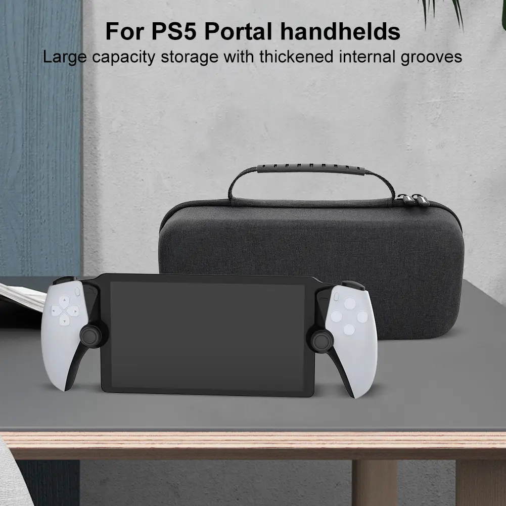 For PS 5 Portal Console Protective Storage Bag with Mesh Pocket Hard Anti Scratch Carrying Bag Travel Outdoor Console Storage