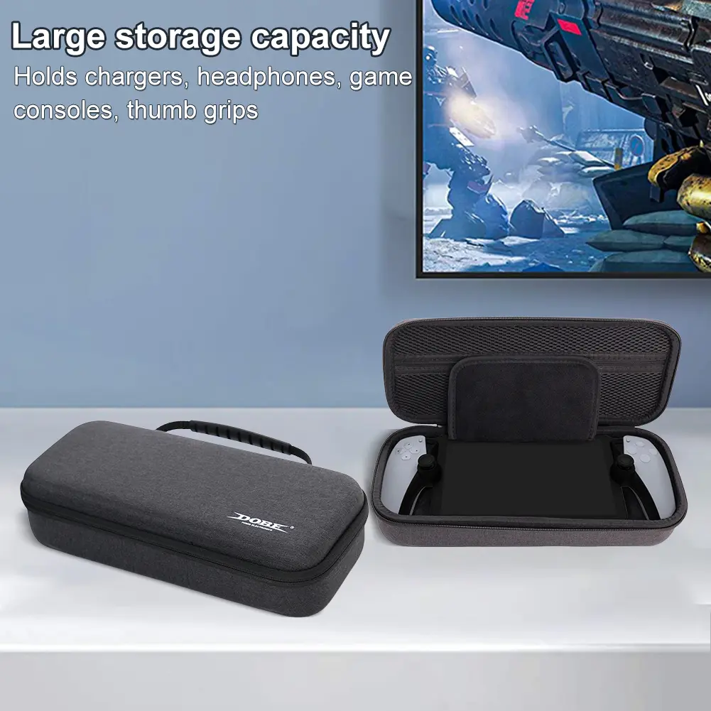 For PS 5 Portal Console Protective Storage Bag with Mesh Pocket Hard Anti Scratch Carrying Bag Travel Outdoor Console Storage