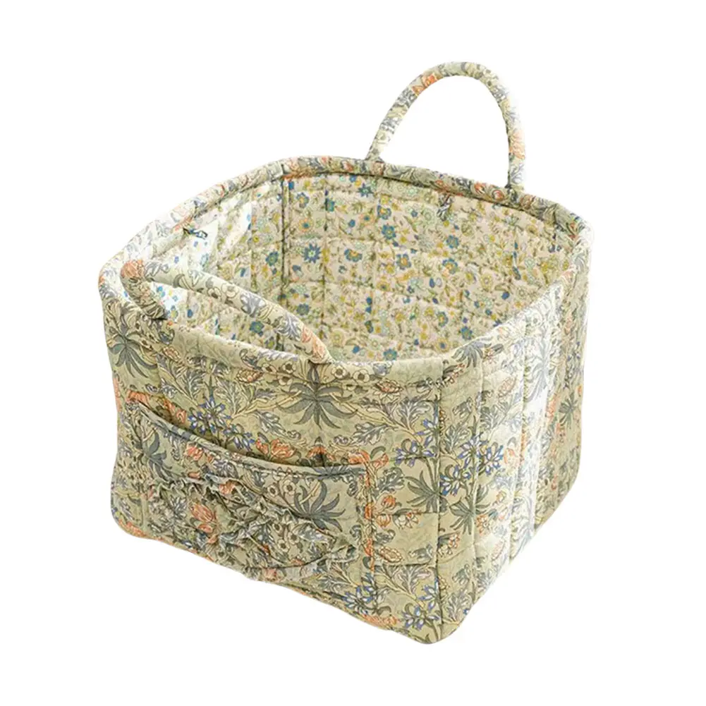 Boho Fabric Storage Basket Large Capacity Floral Laundry Basket Laundry Hamper for Clothes and Sundries