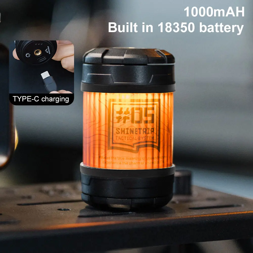 Rotable Camping Lantern Waterproof Magnetic Atmosphere Lantern Long Lasting Dimmable Emergency Lamp for Outdoor Camping Hiking
