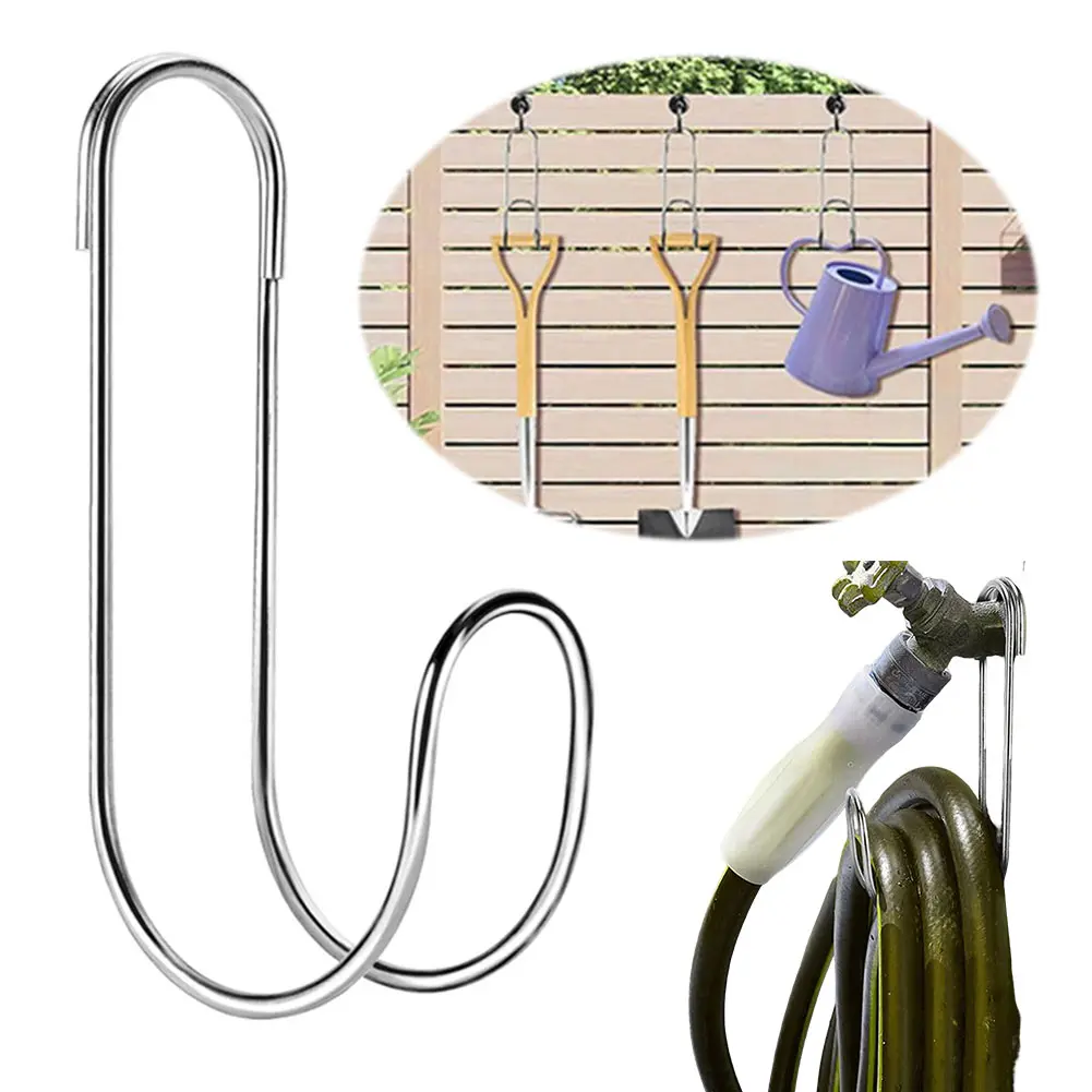 2 Pcs Stainless Steel Hose Holder Wall Mounted To 44lbs Heavy Duty Hose Hanger for Indoor Outdoor Home Garden Water Hose Storage