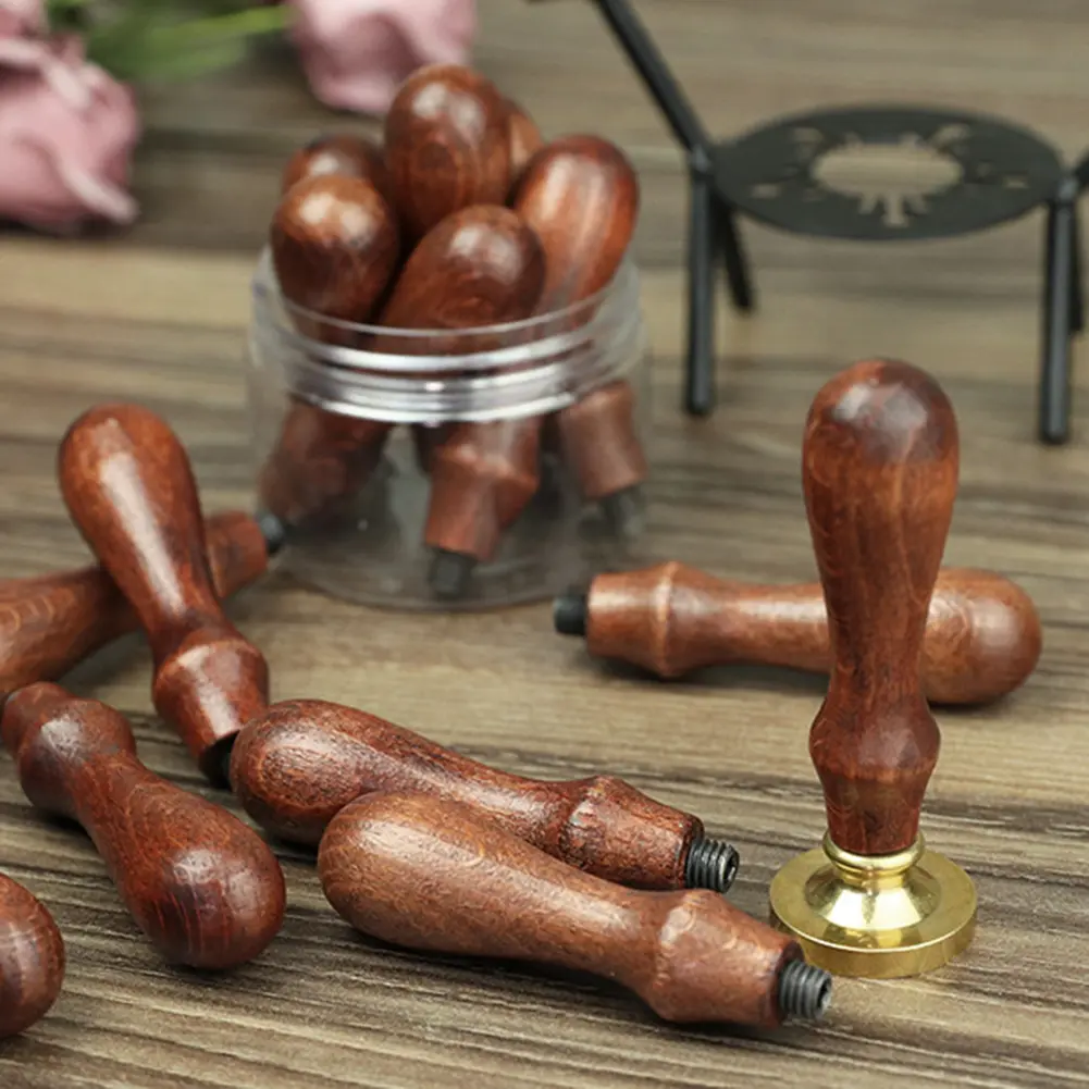 5-20PCS Wooden Fire Paint Handle DIY Vintage Wax Sealing Handle Antique Stamp Head Handle Envelope Scrapbooking Supplies