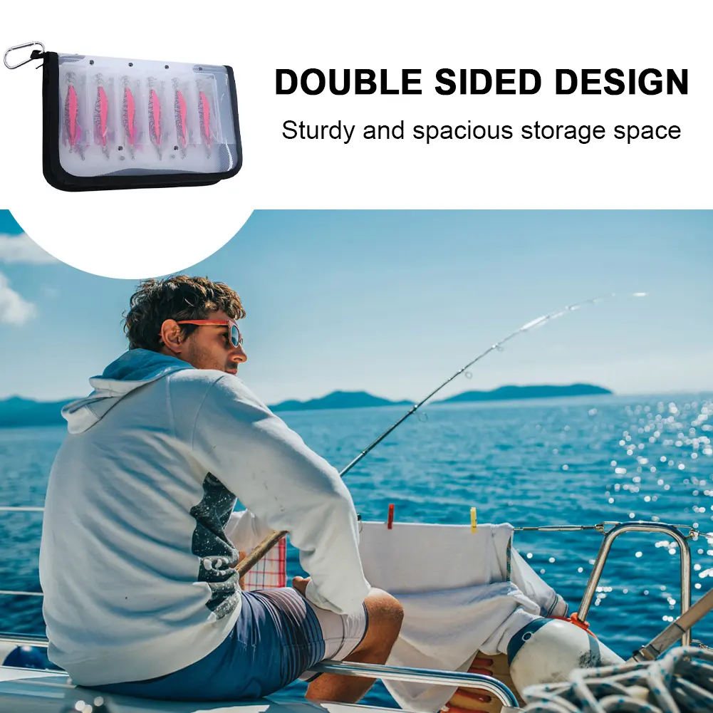 Portable Squid Jig Bag Fishing Lure Storage Case Wooden Shrimp Octopus Egi Case Fishing Accesories Organizer