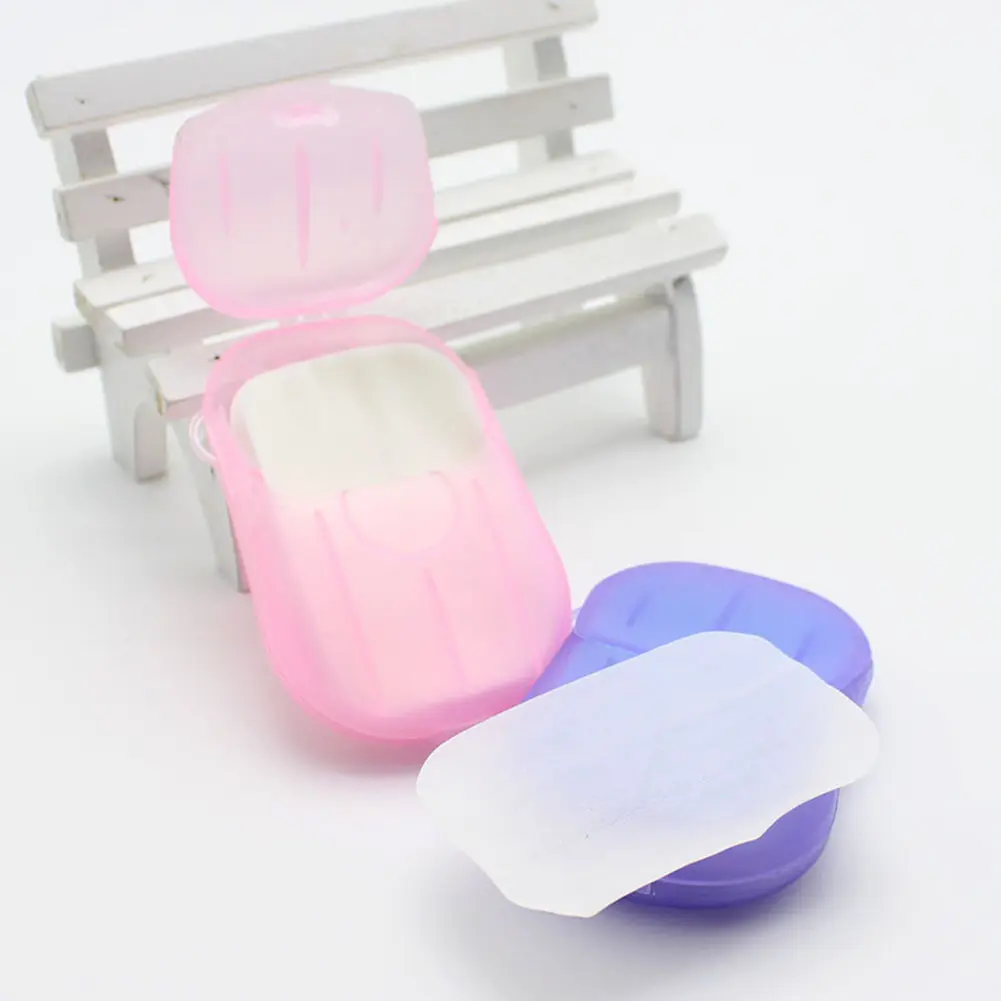 30-100BOX Disposable Travel Soap Paper Sheets Skin Friendly Mini Paper Soap Sheets with Box Soap Flake for Camping Hiking