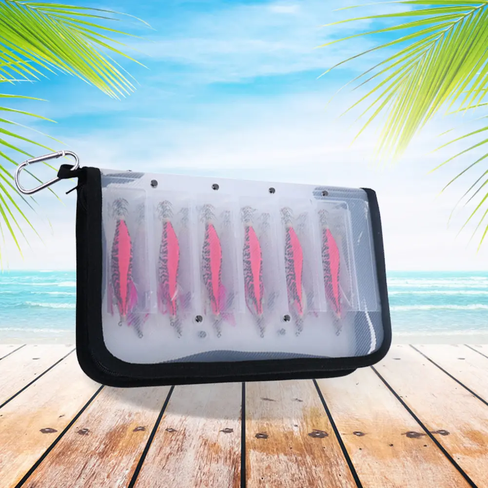 Portable Squid Jig Bag Fishing Lure Storage Case Wooden Shrimp Octopus Egi Case Fishing Accesories Organizer