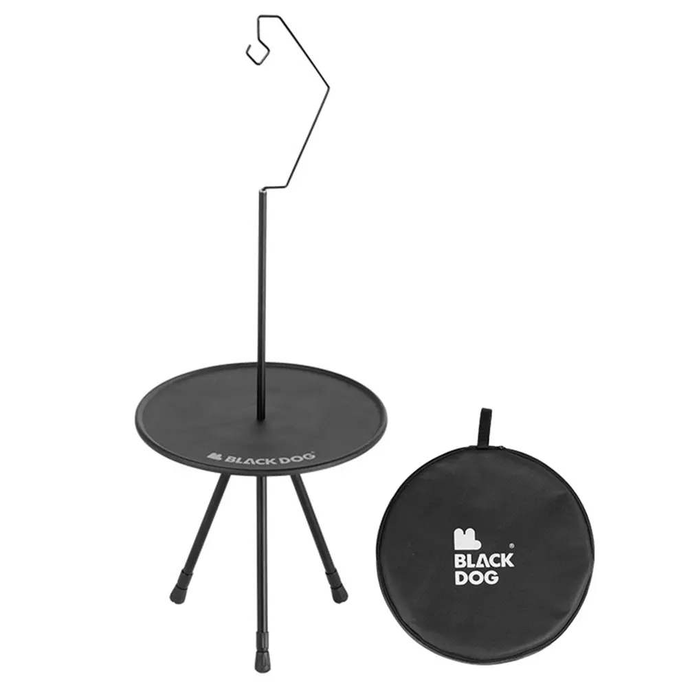 Lightweight Folding Table with Lamp Stand Adjustable Triangular Leg Table Aluminum Alloy for Outdoor Activities