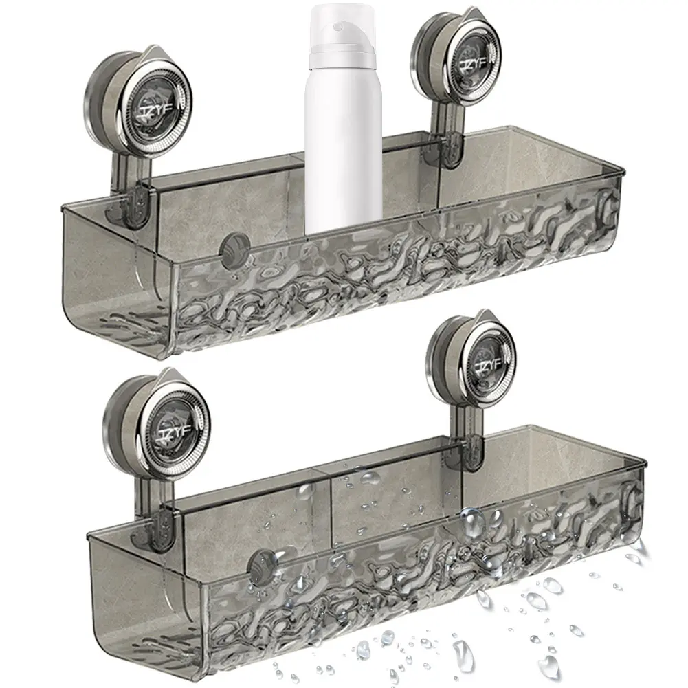 Suction Cup Bathroom Storage Shelf No Drill Shower Organizer Rack Multifunctional Floating Shelf Wall Mount Bathroom Accessories