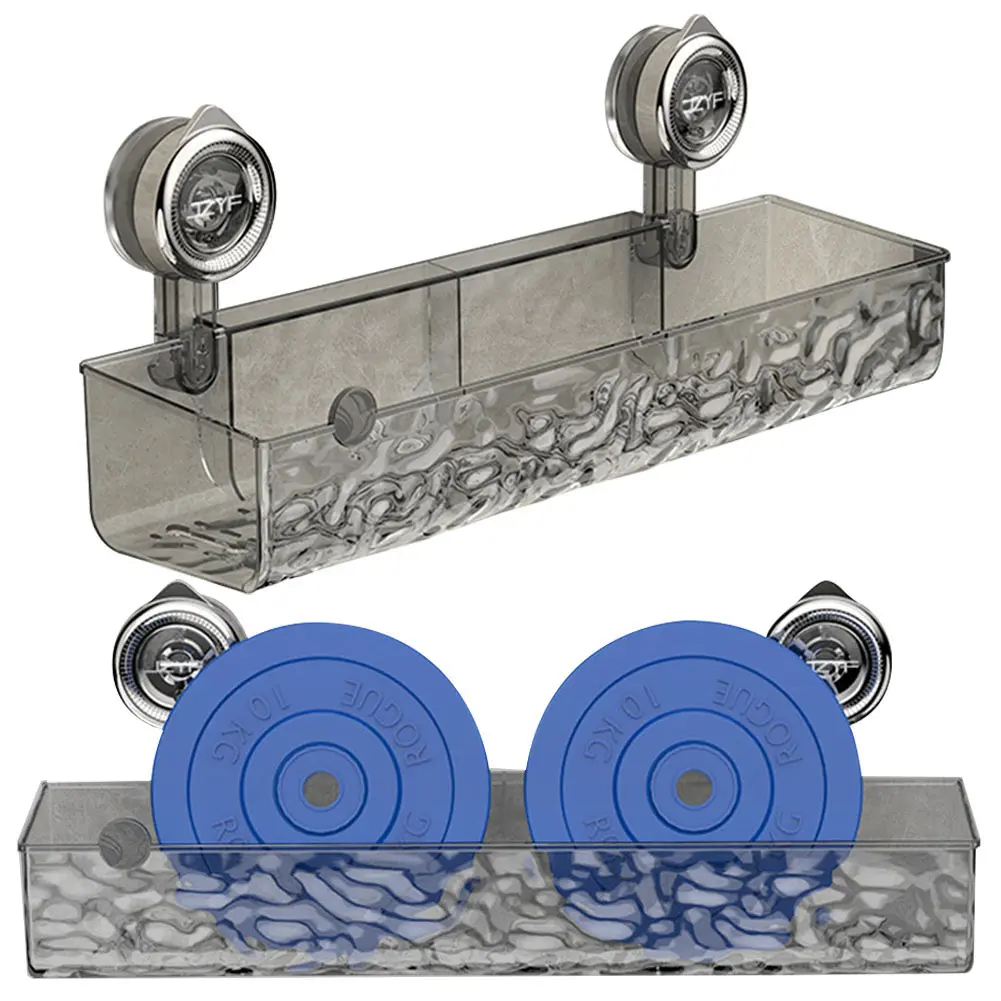 Suction Cup Bathroom Storage Shelf No Drill Shower Organizer Rack Multifunctional Floating Shelf Wall Mount Bathroom Accessories