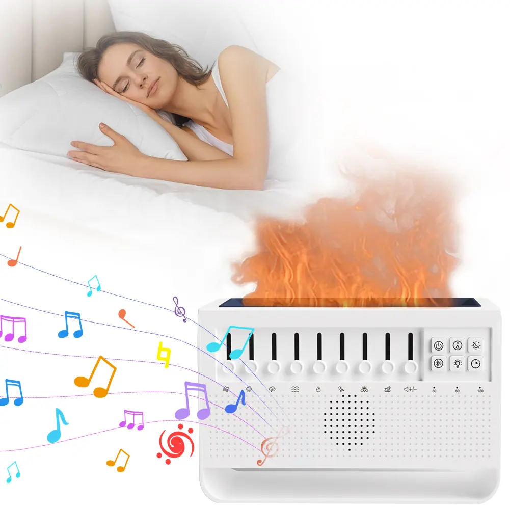 Sound Machine Portable Dimmable Night Light with 8 Nature Sounds Bluetooth-compatible Speaker Timing for Yoga Meditation