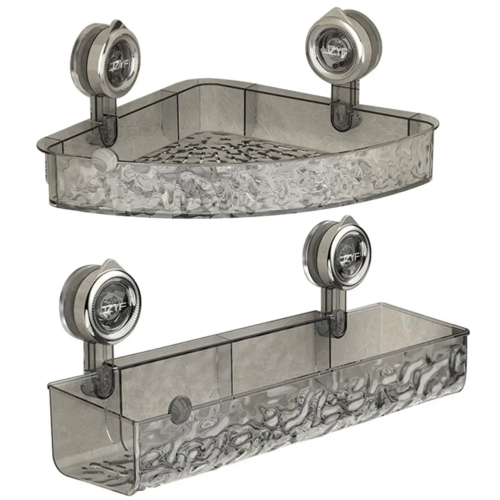 Suction Cup Bathroom Storage Shelf No Drill Shower Organizer Rack Multifunctional Floating Shelf Wall Mount Bathroom Accessories