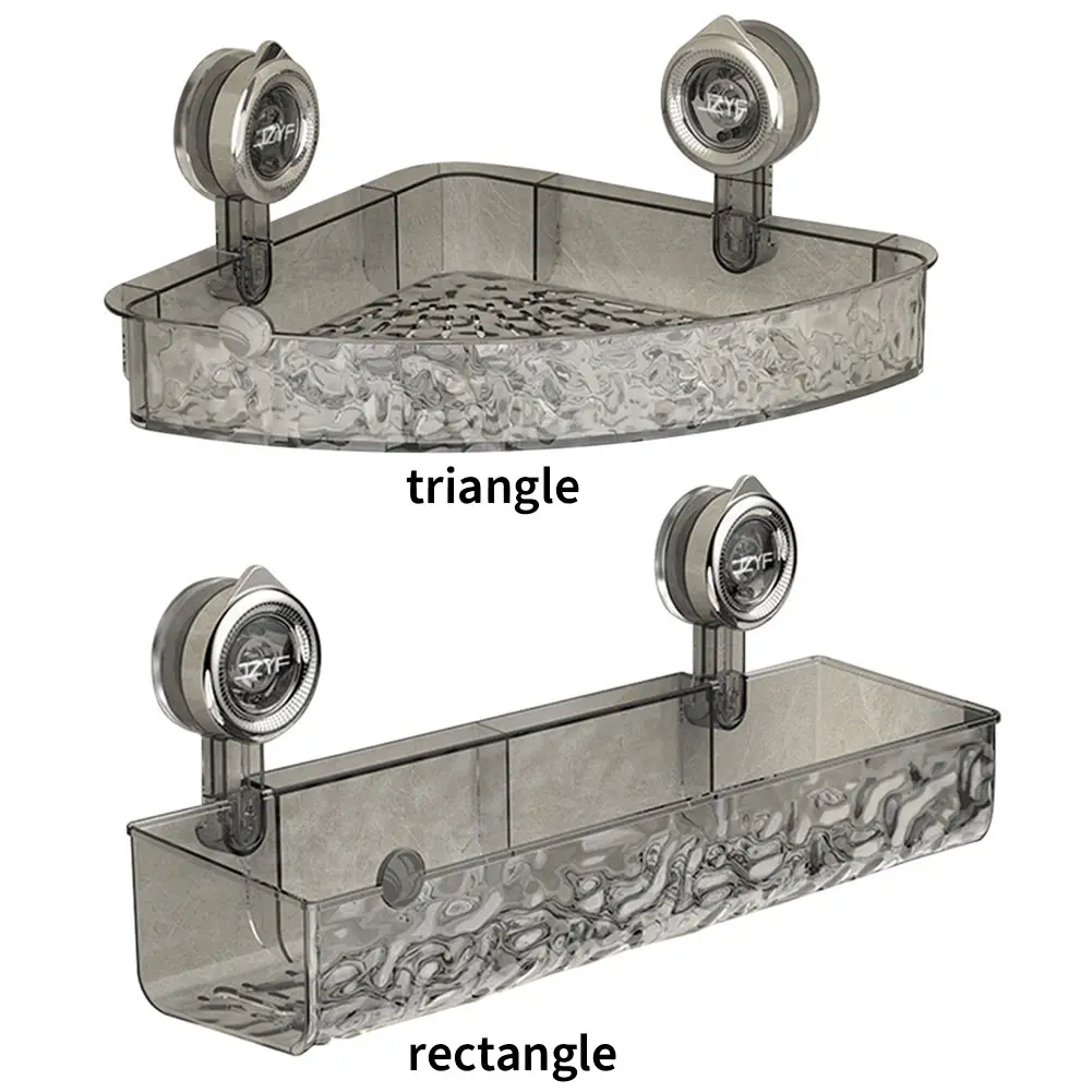 Suction Cup Bathroom Storage Shelf No Drill Shower Organizer Rack Multifunctional Floating Shelf Wall Mount Bathroom Accessories