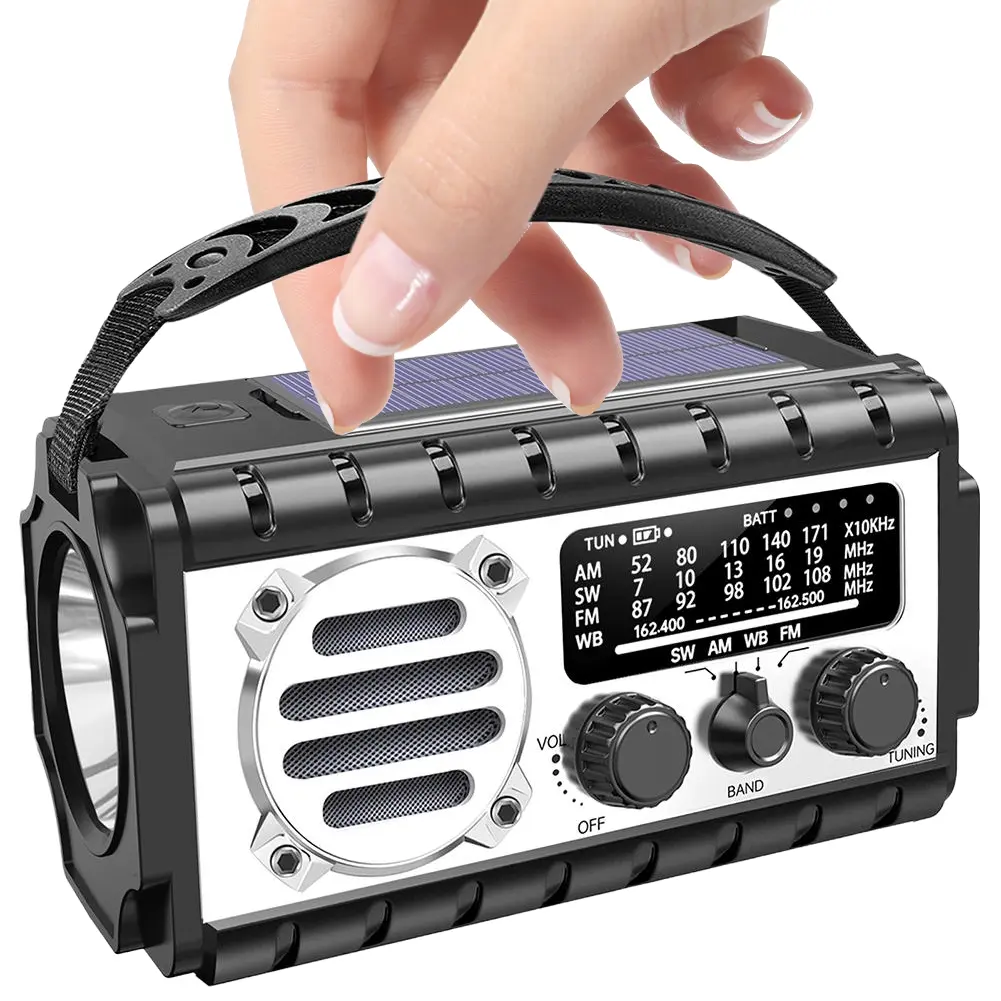 Emergency Hand Crank Radio 20000mAh Solar Powered Radio with Flashlight Reading Lamp SOS Alarm for Outdoor Camping and Emergency