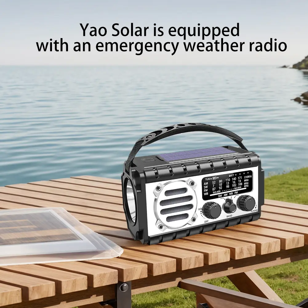 Emergency Hand Crank Radio 20000mAh Solar Powered Radio with Flashlight Reading Lamp SOS Alarm for Outdoor Camping and Emergency