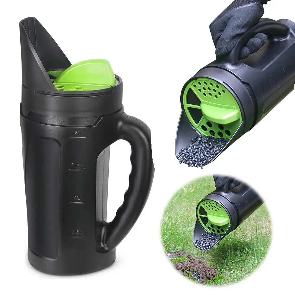 Handheld Seed Spreader Manual Lawn Seeder Adjustable Opening Sizes Lawn Fertilizer Spreader Up To 80 Oz for Garden Lawn
