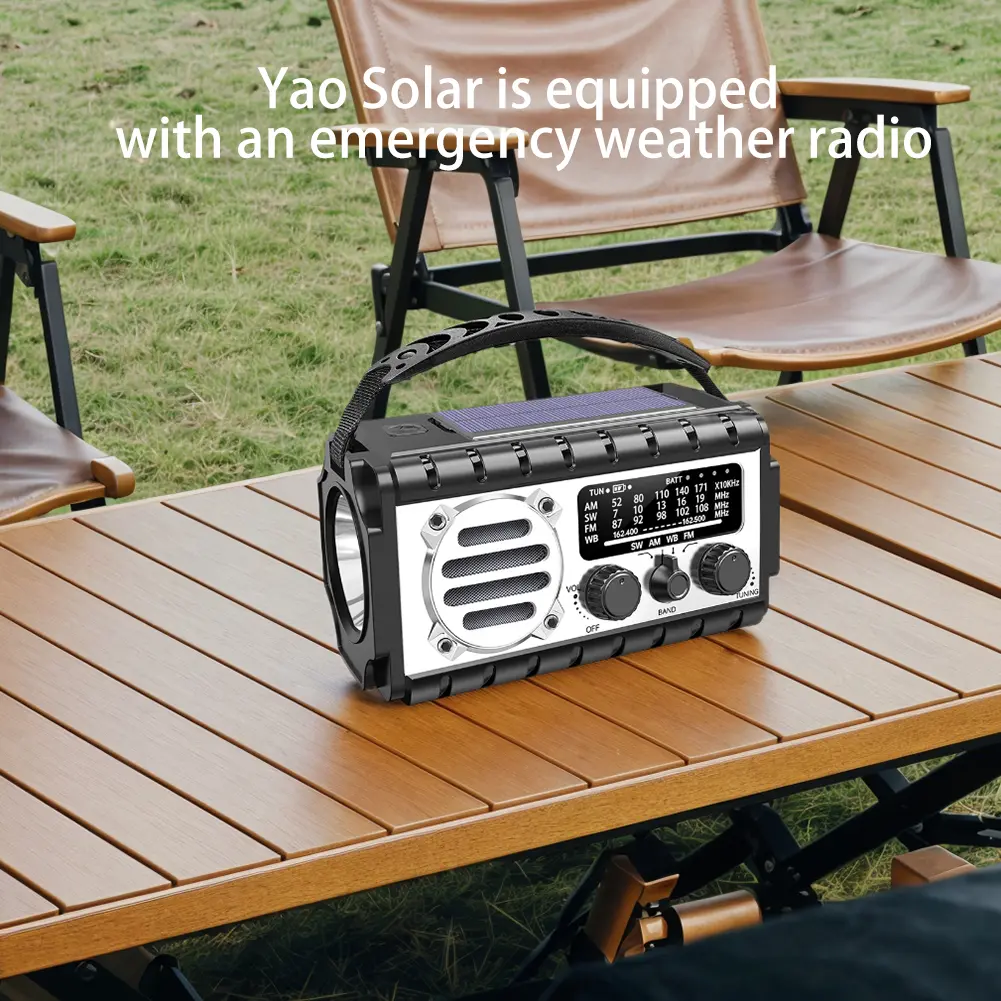 Emergency Hand Crank Radio 20000mAh Solar Powered Radio with Flashlight Reading Lamp SOS Alarm for Outdoor Camping and Emergency