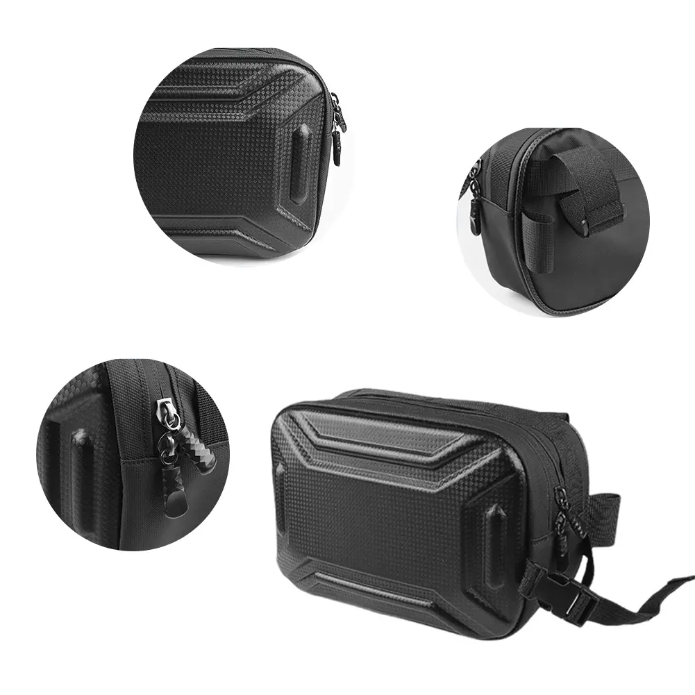 3L Bike Handlebar Bag Multifunctional Bike Front Frame Bag Adjustable Strap Bicycle Storage Bag Hard Shell Cycling Accessories