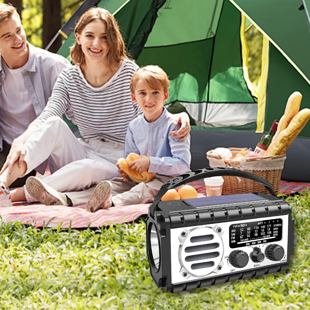 Emergency Hand Crank Radio 20000mAh Solar Powered Radio with Flashlight Reading Lamp SOS Alarm for Outdoor Camping and Emergency
