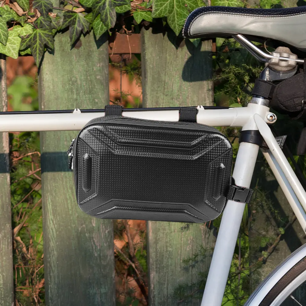 3L Bike Handlebar Bag Multifunctional Bike Front Frame Bag Adjustable Strap Bicycle Storage Bag Hard Shell Cycling Accessories