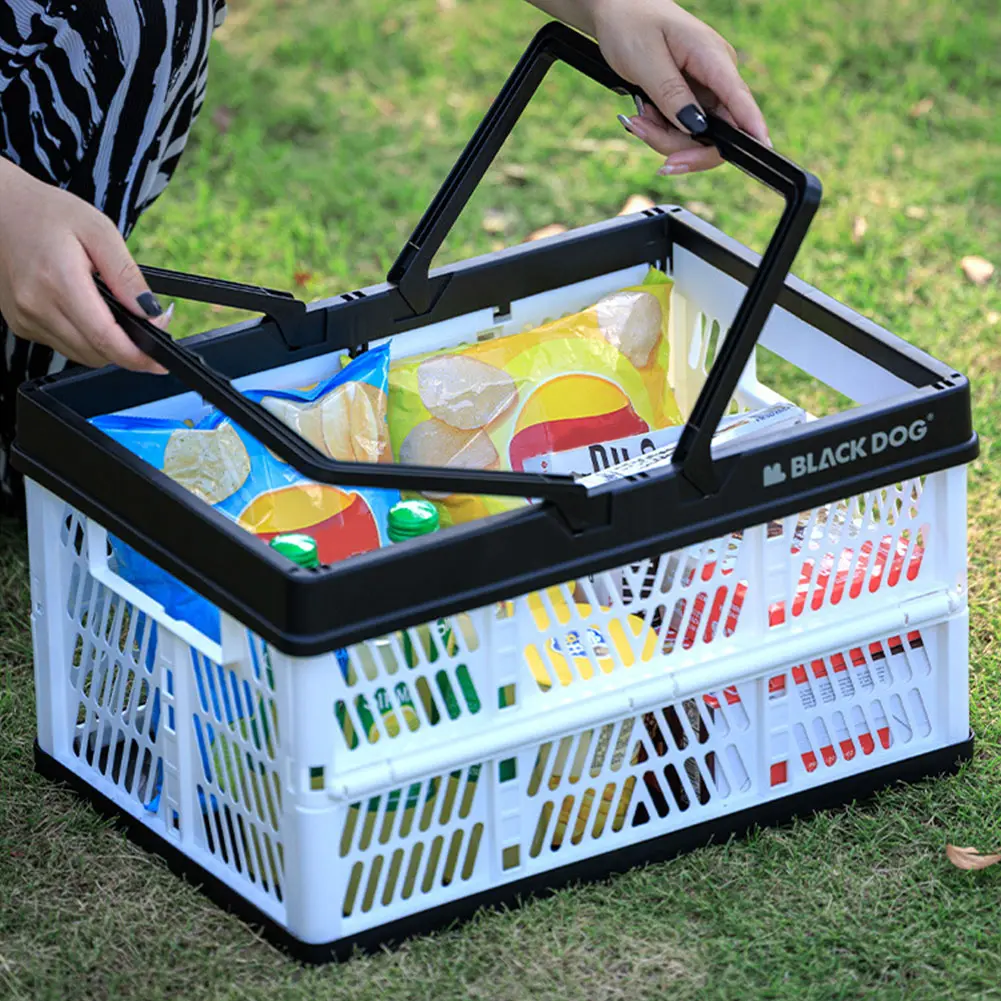 26L Outdoor Storage Basket Large Capacity Home Desktop Sorting Basket Picnic Collapsible Basket for Camping Travel