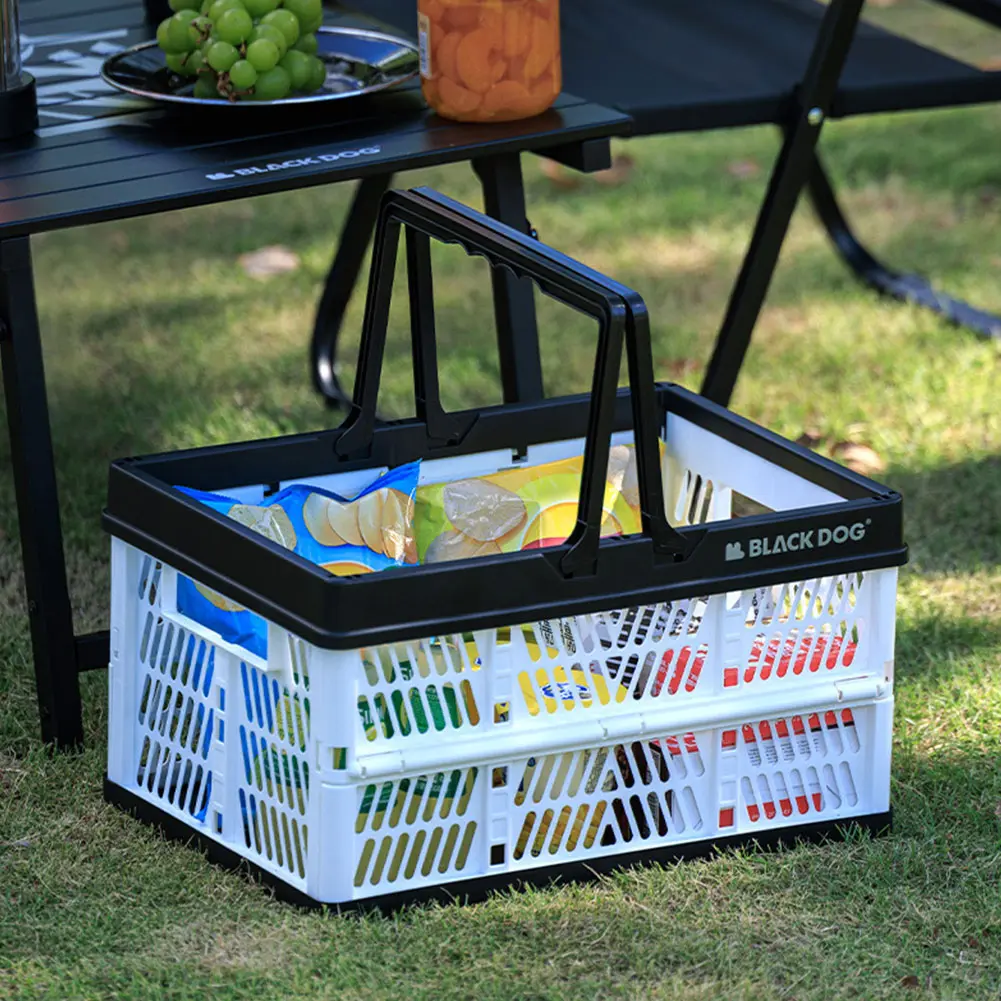 26L Outdoor Storage Basket Large Capacity Home Desktop Sorting Basket Picnic Collapsible Basket for Camping Travel