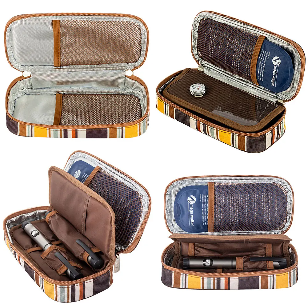 Insulin Cooler Bag Medication Cooler Bag with 2 Ice Packs Insulated Diabetic Bag Portable Medicine Carrying Case for Insulin Pen