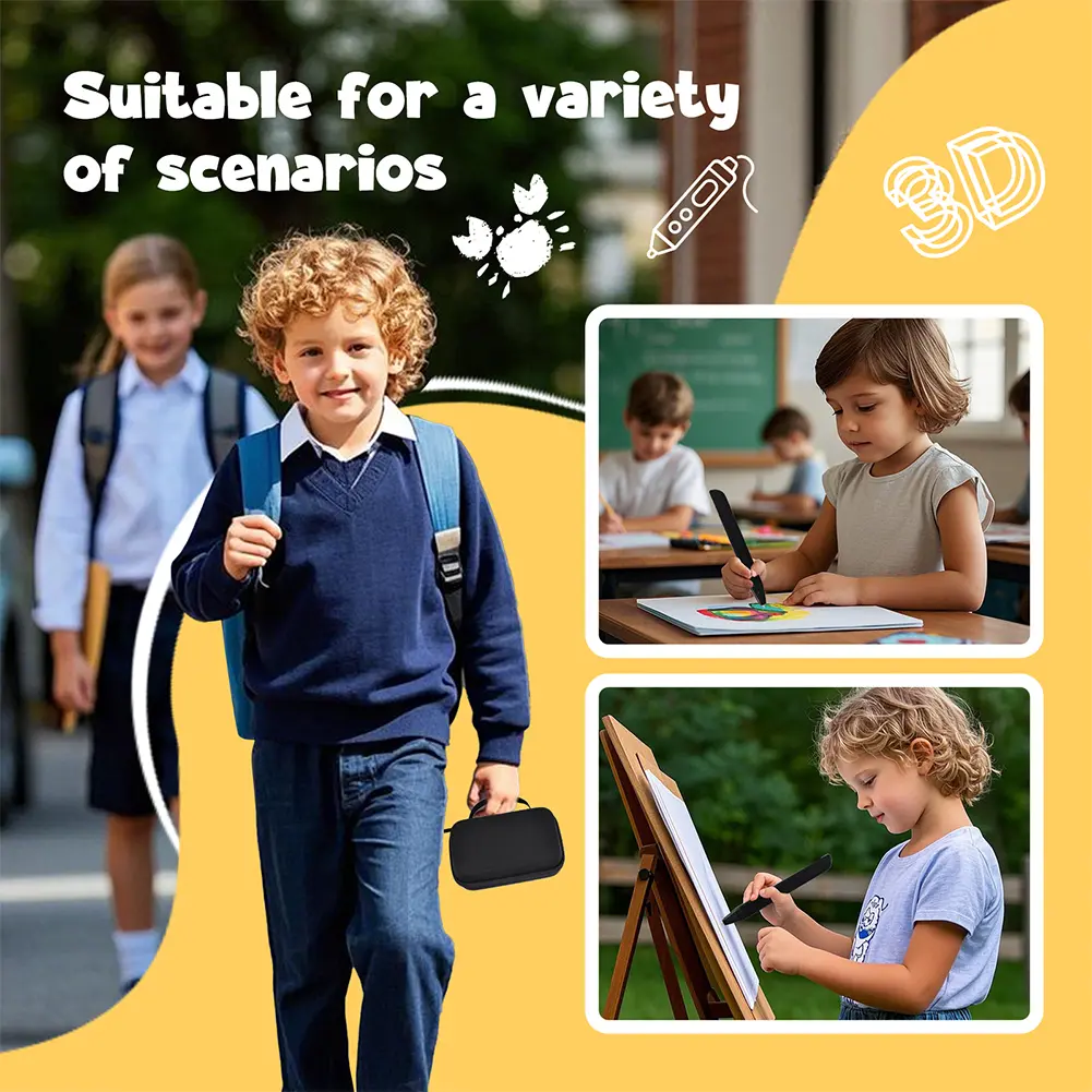 Hard Carrying Case for SCRIB3D P1 3D Printing Pen/MYNT3D Super 3D Pen Shockproof with Mesh Pocket for Printing Pens Accessories