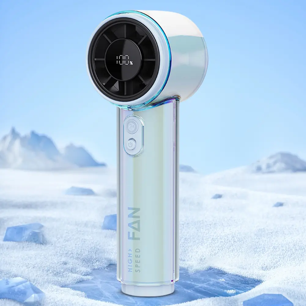 Handheld Fan 3000mAh Rechargeable 100-level Speed Adjustable Desktop Fan Cooling Fan for Travel Camping Outdoor