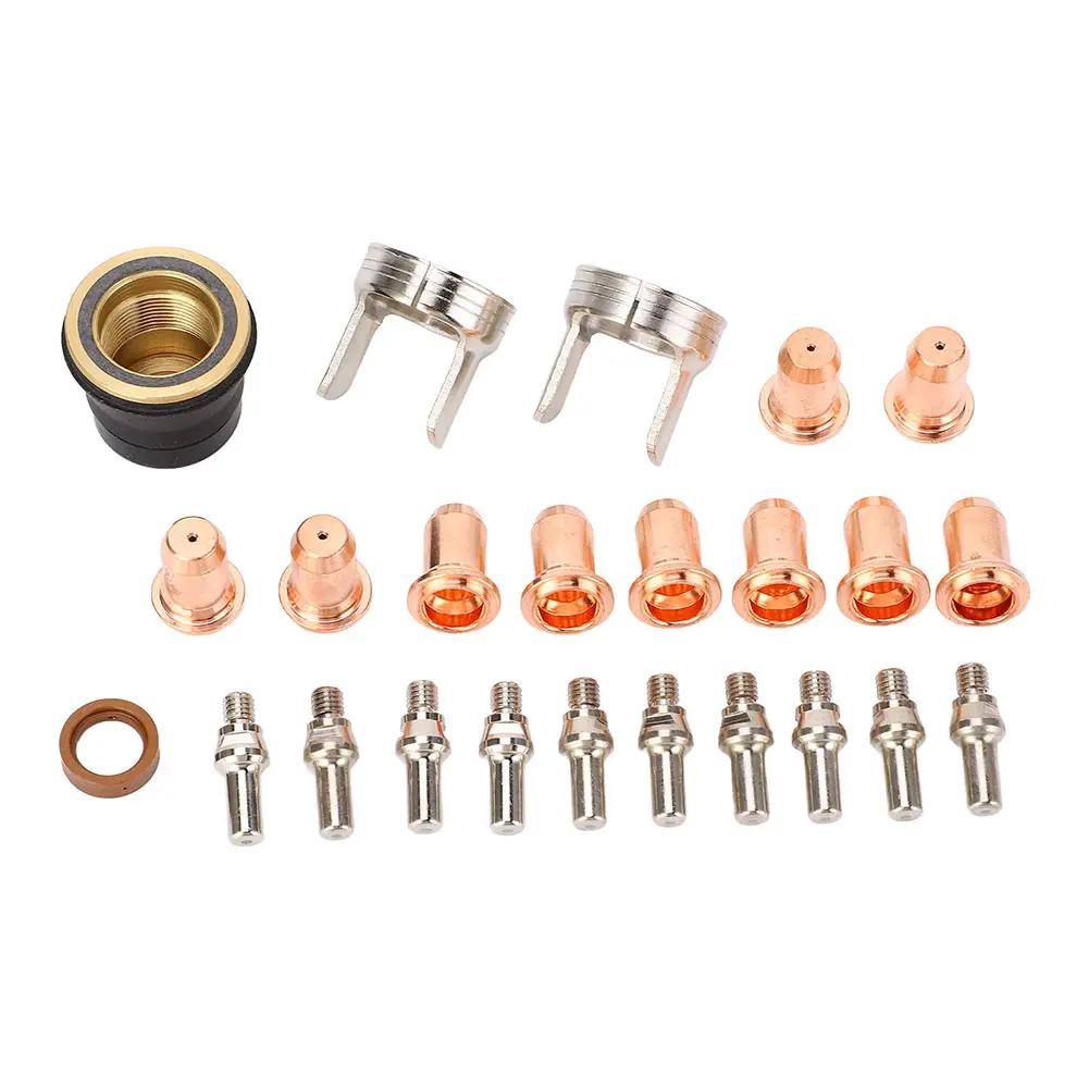 24Pcs Plasma Cutter Nozzle Kit Plasma Torch Tip Electrode Nozzle Plasma Cutter Consumables for YESWELDER CUT 55DS Pro & CUT 65DS