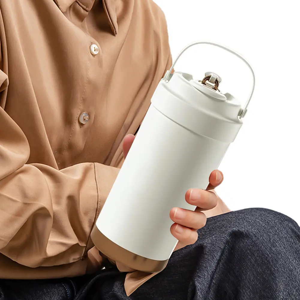 Insulated Tumbler with Lid and Straw Stainless Steel Travel Coffee Mug with Handle Water Tumbler for Office School Party Camping