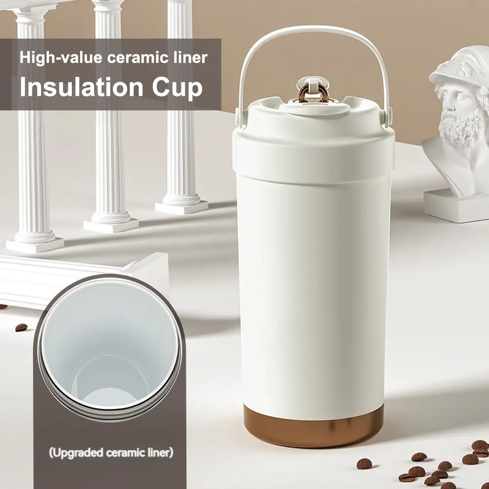 Insulated Tumbler with Lid and Straw Stainless Steel Travel Coffee Mug with Handle Water Tumbler for Office School Party Camping