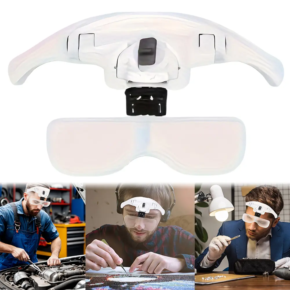 LED Head Magnifier with 2 LED Lights Hands Free Headband Magnifying Glasses LED Illuminated Headband Magnifie Headband Magnifier