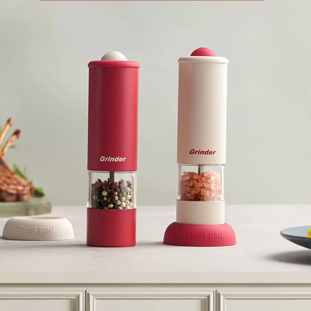 Household Grain Grinder USB Rechargeable Automatic Salt Pepper Mill One-Hand Operation Spice Seasoning Bottle for Home Kitchen