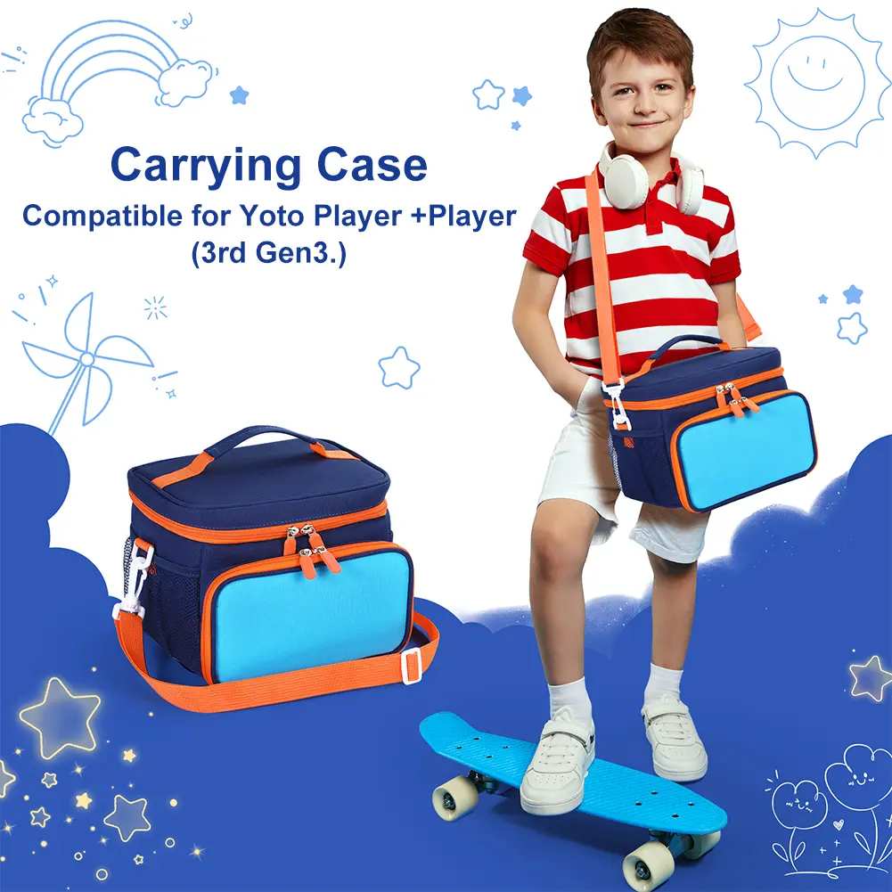 Carrying Case for Yoto Player (3rd Gen.) Travel Storage Bag with Shoulder Strap Protective Case for Player Cards and Accessories