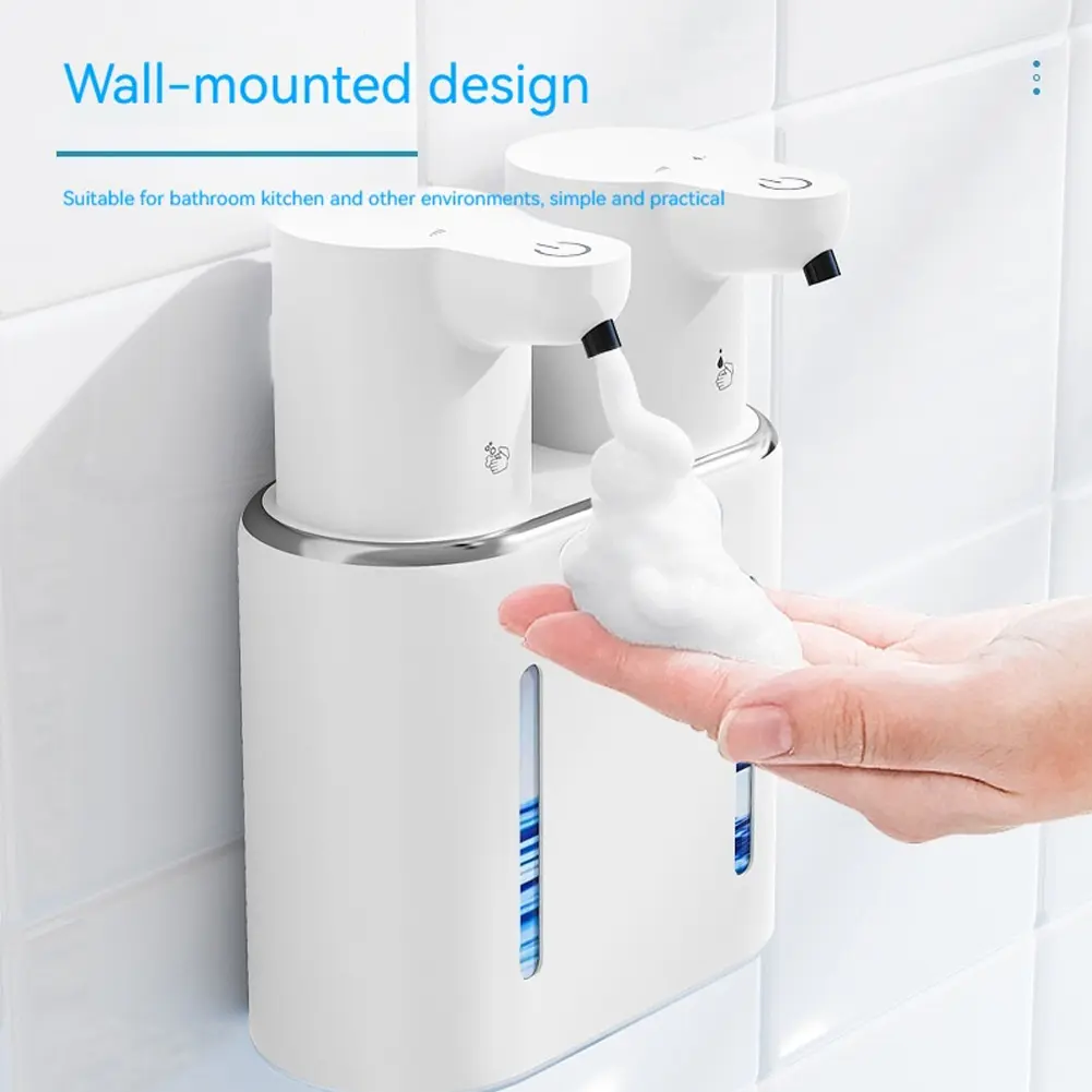 Double Head Hand Soap Dispenser Touchless Dish Soap Dispenser USB Rechargeable Electric Soap Dispenser for Kitchen and Bathroom