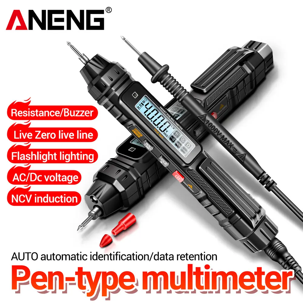 A3005 Digital DC AC Voltmeter 4000 Counts Multifunctional Pen Meter Non-Contact Auto for Lab/Factory/Home