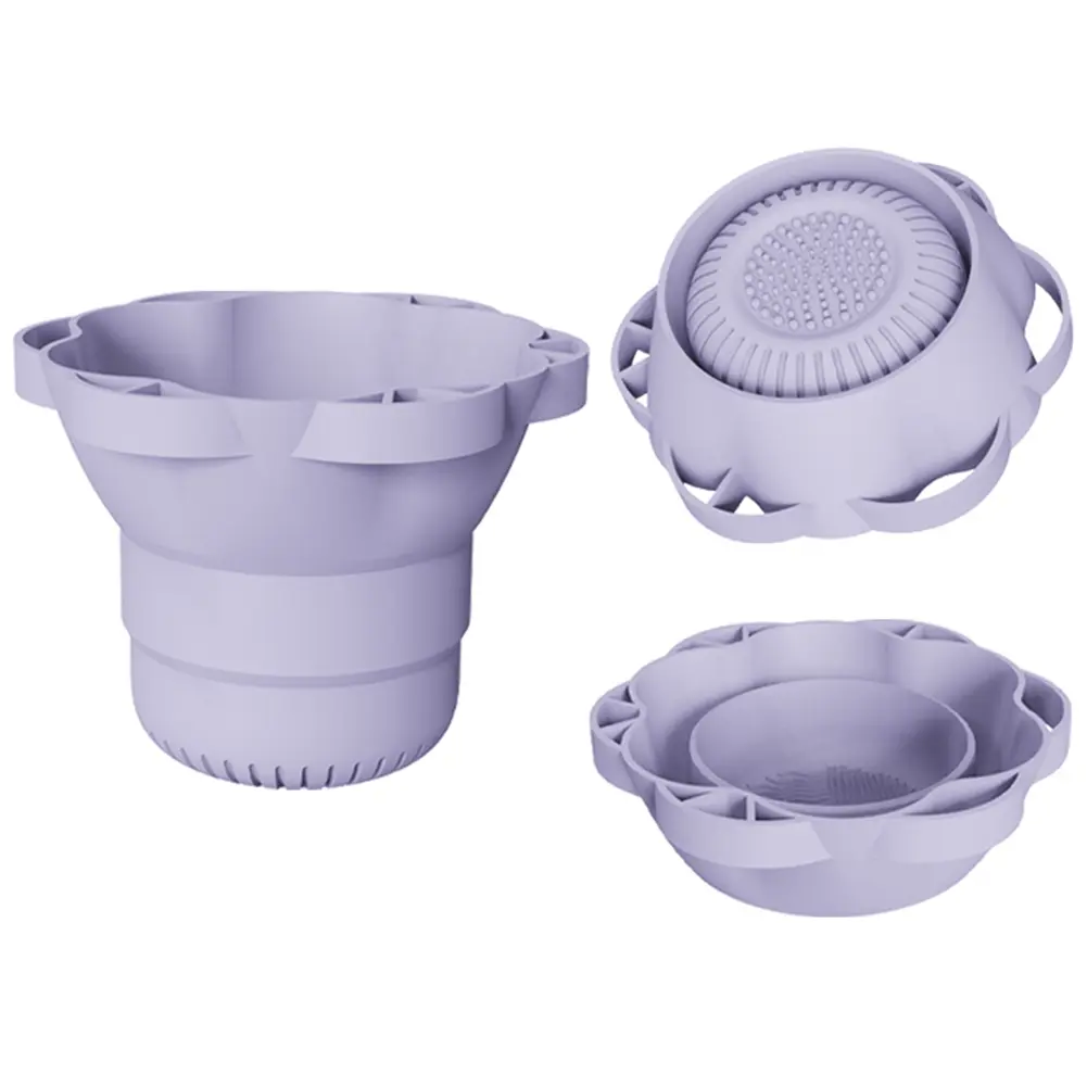 Foldable Makeup Brush Cleaning Cup Portable Makeup Brush Cleaning Bowl Makeup Brush Washing Tool for Brush Sponge Powder Puff