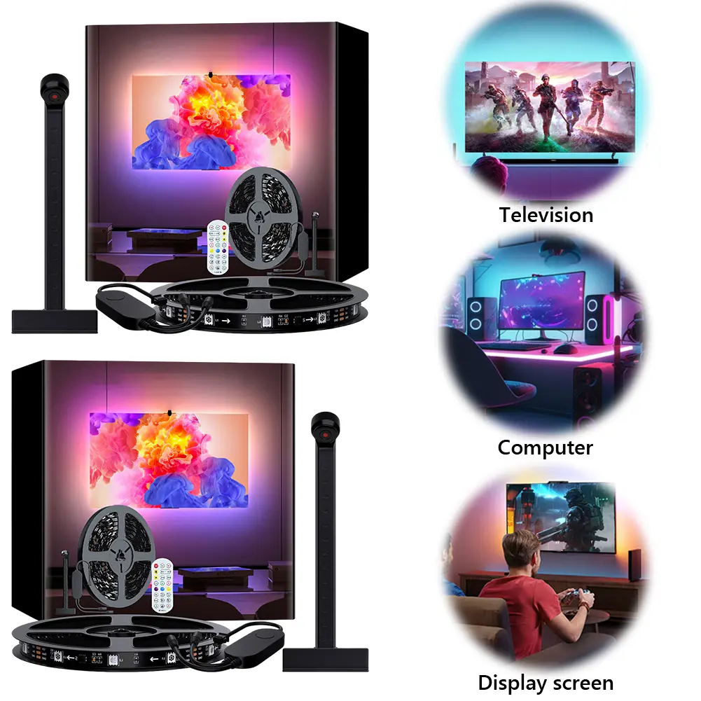 LED TV Light Synchronous Changing with TV LED Immersion TV Backlight APP & Remote Control for Living Room Game Room
