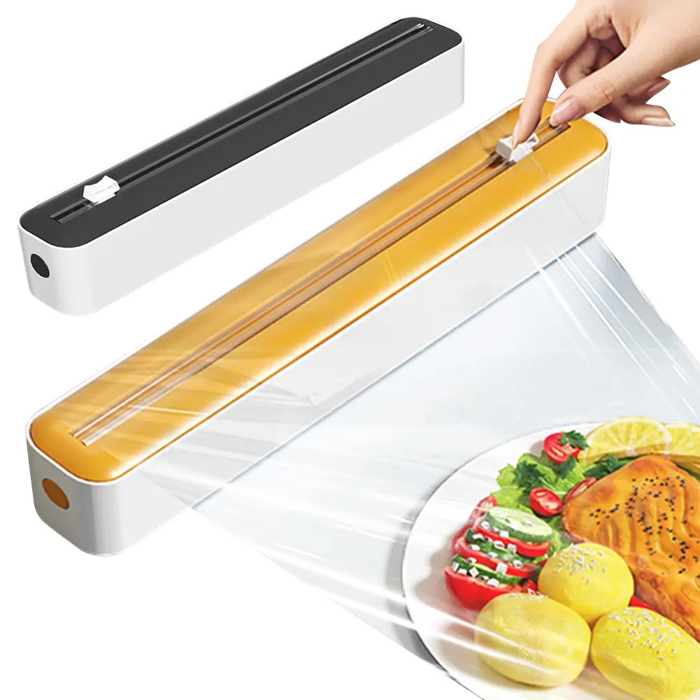 Plastic Wrap Dispenser with Cutter Food Cling Film Cutter Magnetic Film Wrap Dispenser Food Film Dispenser Kitchen Accessories