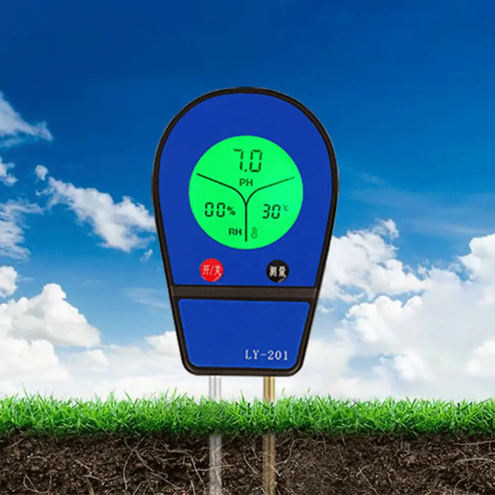 3 in 1 Digital Soil Meter PH/Moisture/Temperature Soil Tester Backlight LCD Display for Gardening Farming and Outdoor Plants