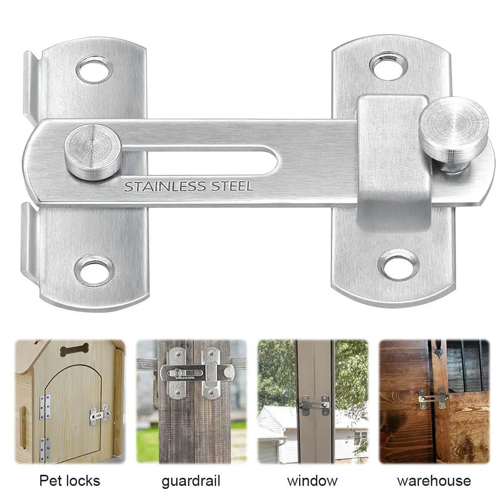 16Pcs Gate Latches Stainless Steel Door Buckle Anti-Theft Door Bolt Safety Door Lock for Barn Door Window Cabinet